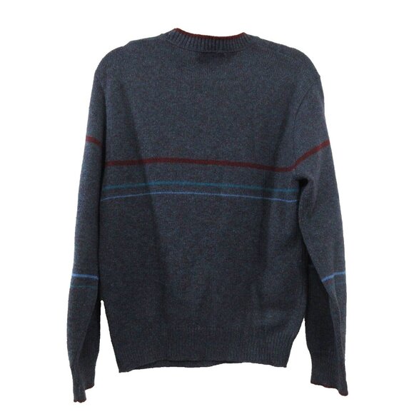 Vintage Jantzen Sweater Mens Sz Medium Blue Variegated Crew Neck Wool Pullover - Picture 2 of 7